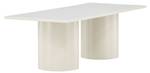 Table basse Sandvika Beige - En partie en bois massif - 120 x 38 x 50 cm