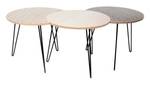 Table beige noir modulable x3 Noir Bois manufacturé - 45 x 36 x 45 cm