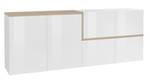 Kommode Lino Braun - Weiß - Holzwerkstoff - 40 x 80 x 210 cm