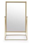 Spiegel auf Ständer Oval II Gold - Metall - 14 x 43 x 14 cm