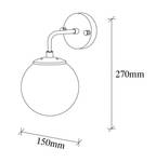 Wandleuchte Braun - Metall - 1 x 27 x 15 cm