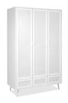 Armoire 3 portes 3 tiroirs Blanc - Bois manufacturé - 55 x 195 x 120 cm