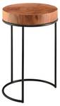 Table Basse Ronde Rauma pour Salon Marron - En partie en bois massif - 28 x 45 x 28 cm