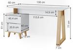 Schreibtisch Neptune Weiß/Buche L Braun - Weiß - Holzwerkstoff - 138 x 77 x 60 cm