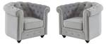 Sessel CHESTERFIELD 2er-Set Hellgrau