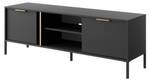 Meuble tv LARS RTV154 2D Noir - Bois manufacturé - Matière plastique - 154 x 54 x 40 cm