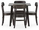 Ensemble table et 4 chaises Nala Noir - Bois massif - 80 x 75 x 80 cm