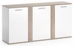 Sideboard Novelli mit 3 Türen Eiche Sonoma Dekor - Weiß