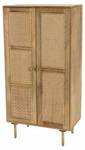 Meuble haut marron 2 portes Marron - En partie en bois massif - 38 x 138 x 70 cm