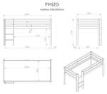 Hochbett PINO LB005 Weiß - 105 x 114 x 210 cm