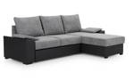 Ecksofa LUSS Schwarz - Silber / Grau - Silbergrau - Ecke davorstehend rechts