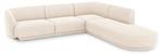 Ecksofa MILEY 6 Sitzplätze Hochglanz Beige