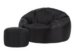 Klassischer Outdoor Sitzsack mit Hocker Schwarz