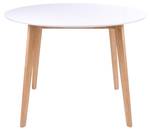 Table à manger Voos Blanc - En partie en bois massif - 105 x 75 x 105 cm