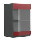 meuble de cuisine haut vitré R-Line Anthracite - Rouge