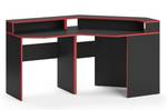 Bureau ordinateur Kron noir/rouge Set 5 Noir - Rouge - Bois manufacturé - 60 x 87 x 90 cm
