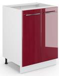 Meuble bas de cuisine Fame-Line 34773 Bordeaux brillant - Blanc