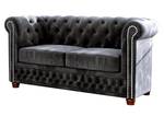 Ely 2-Sitzer Chesterfield Sofa Schwarz