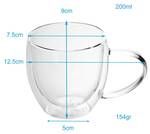 2x Thermo Glas Teeglas Kaffeeglas 200ml Glas - 11 x 10 x 24 cm