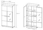 Vitrine LIRYA C80 Braun - Holzwerkstoff - 80 x 158 x 37 cm