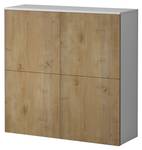 Kommode Schrank04 Eiche Wotan Dekor - Weiß - 36 x 98 x 100 cm