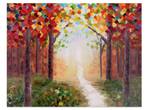 Tableau peint à la main Creative Walk Bois massif - Textile - 100 x 75 x 4 cm