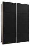 Armoire Lux 1 Noir - Argenté - Blanc - Largeur : 180 cm