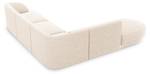 Ecksofa MILEY 6 Sitzplätze Hochglanz Beige