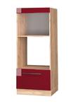 Mikrowellenschrank Fame-Line 38429 Hochglanz Bordeaux - Sonoma Eiche Trüffel Dekor