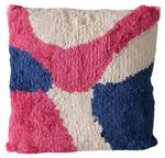 Dekokissen Fisa Blau - Pink - Weiß - Textil - 43 x 43 x 10 cm