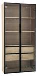 Badezimmerschrank Prometheus Ⅰ Braun - Holzwerkstoff - Glas - Metall - 36 x 155 x 74 cm