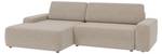 Ecksofa Hartmut mit Schlaffunktion Beige - Armlehne beidseitig montierbar - Ecke davorstehend links