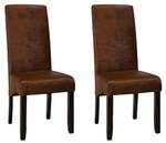 Chaise SANTOS Lot de 2 Marron - Textile - 63 x 107 x 47 cm