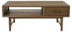 Table basse 2 tiroirs 1 niche Marron - En partie en bois massif - 65 x 45 x 115 cm