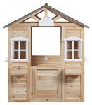 Outdoor-Kinderspielhaus Acciano Braun - Grau - Massivholz - Holzart/Dekor - 113 x 131 x 97 cm