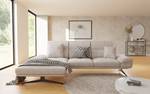 Maja Ecksofa mit Ottomane in Samt-Stoff Beige - Ecke davorstehend links