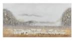 Acrylbild handgemalt Mountains in Fog Beige - Grau - Massivholz - Textil - 120 x 60 x 4 cm