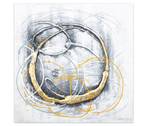 Acrylbild handgemalt Golden Union Gold - Grau - Massivholz - Textil - 80 x 80 x 4 cm