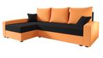 Ecksofa CHIEV Schwarz - Orange - Ecke davorstehend links