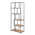 Open kast Coogee I eikenhouten look/mat zwart - 185cm - Eikenhouten look/zwart - Hoogte: 185 cm