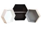 Etagères hexagonales en bois (Lot de 6) Bois massif - 48 x 42 x 10 cm