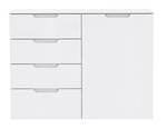 Commode dressing blanc laqué 1 porte Blanc - Cuir synthétique - 110 x 85 x 34 cm