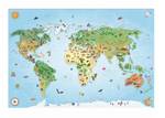 Tapis salon WORLD MAP 70x95 bleu Bleu - Textile - 70 x 7 x 95 cm