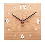 Horloge murale Duhrchbruch oak angular Marron - Bois/Imitation - En partie en bois massif - 30 x 30 x 4 cm