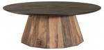 Table basse ronde en pin recyclé D90 Marron - En partie en bois massif - 90 x 32 x 90 cm