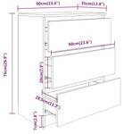 Sideboard 3002118 Weiß - Holzwerkstoff - Massivholz - 60 x 76 x 35 cm