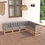 Garten-Lounge-Set (6-teilig) 3009819-2 Grau - Holz