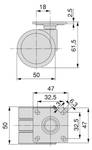 Rollen mit Montageplatte Bowl2 4er-set Metall - 12 x 12 x 18 cm