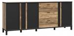 Buffet 85x200cm décor bois clair - CELIA Marron - En partie en bois massif - 200 x 86 x 42 cm