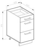 Küchenschrank mit Schublade R-Line 46760 Pinie Anthrazit Dekor - Weiß - 60 x 82 x 60 cm